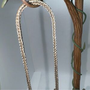 Sterling 925 16” Square cross section Woven Link Women's Necklace